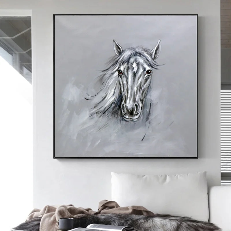 Decorative Handicrafts Hand Painting Modern Office Decor Impressionist Horse Oil Painting