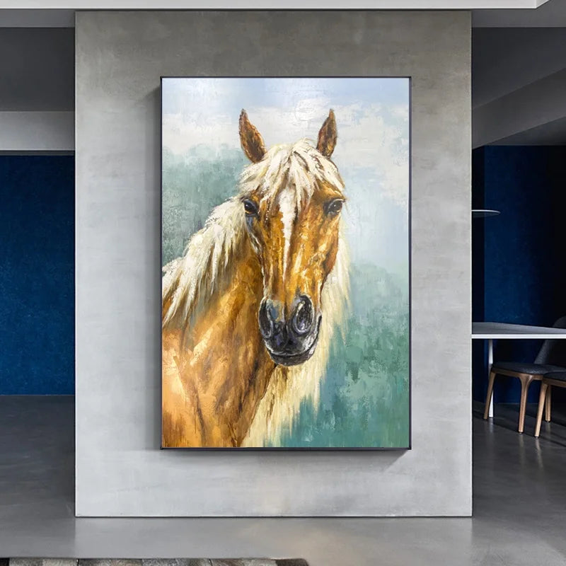 Hotel Project Decoration Handmade Abstract Artwork Canvas Wall Art Handmade Painting Animal Designs Abstract Horse Painting