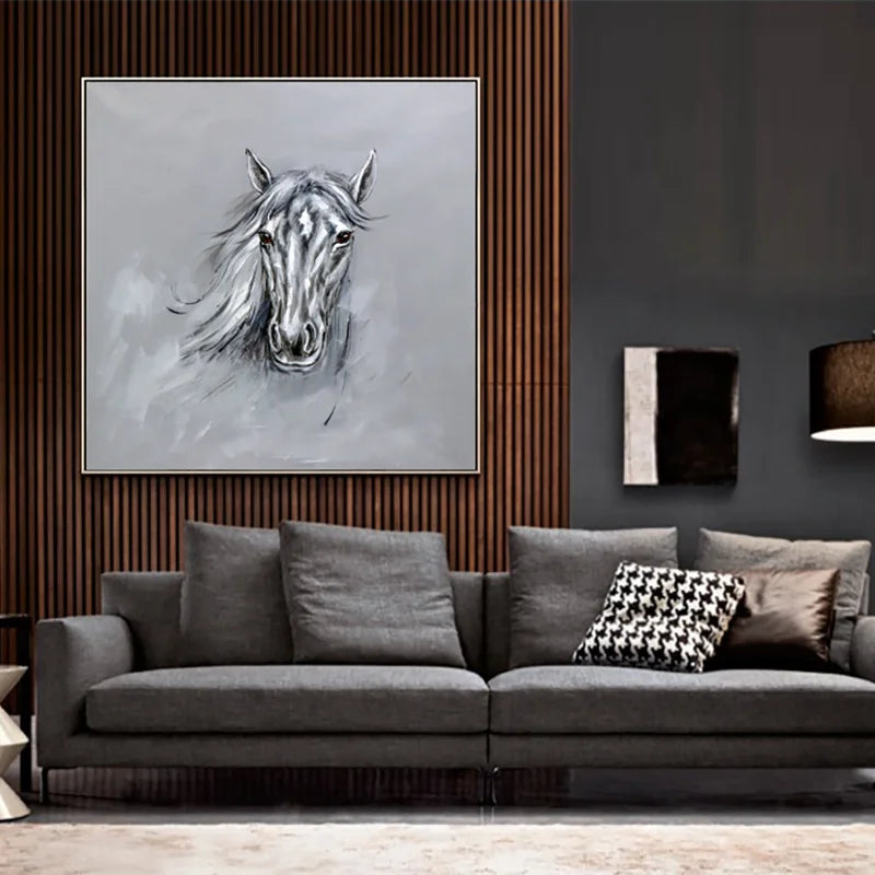 Decorative Handicrafts Hand Painting Modern Office Decor Impressionist Horse Oil Painting