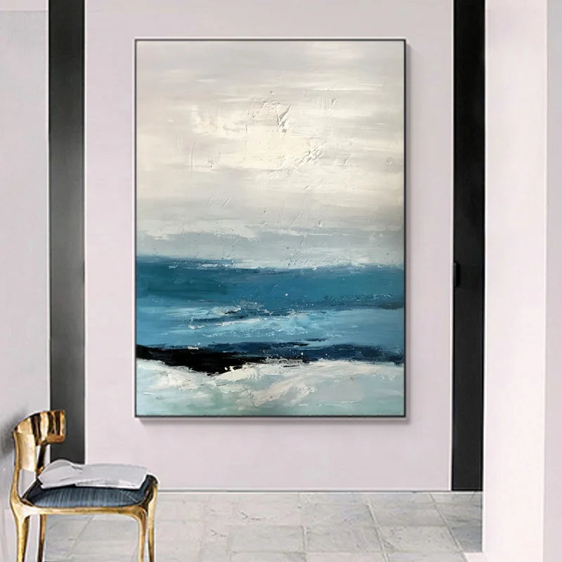 Hand Painted Canvas Abstract Landscape Art Oil Painting Living Room Sea Painting