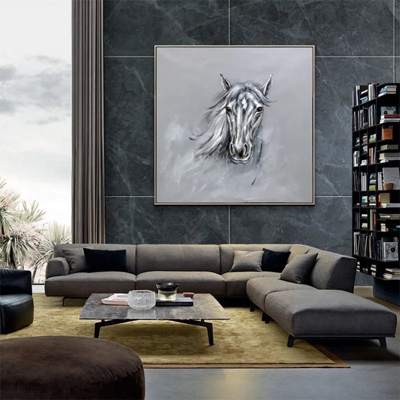 Decorative Handicrafts Hand Painting Modern Office Decor Impressionist Horse Oil Painting