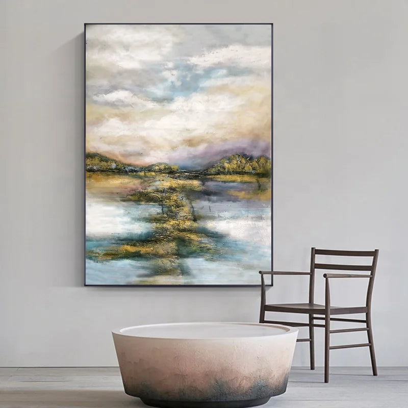 China Manufacturer Latest Product Hand Painted Art Modern Wall Painting Custom Landscape Oil Painting Canvas