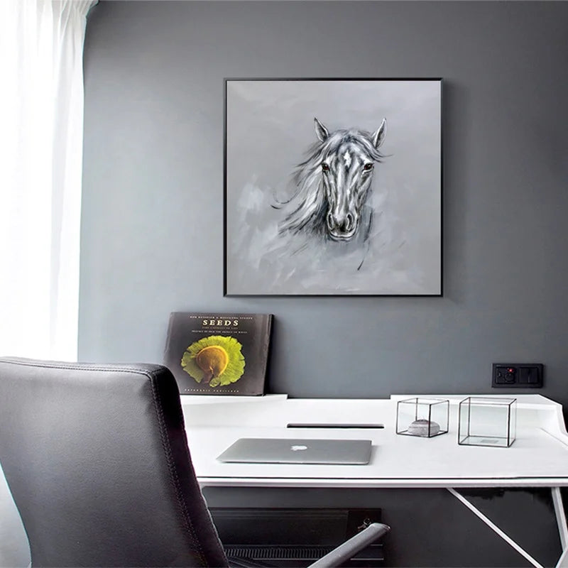 Decorative Handicrafts Hand Painting Modern Office Decor Impressionist Horse Oil Painting