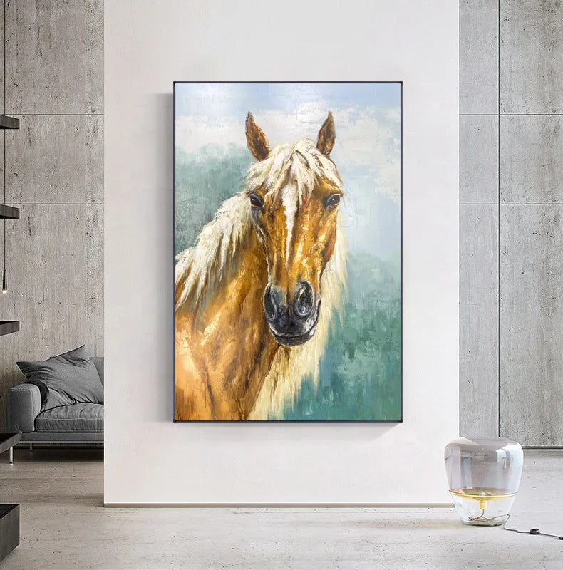 Hotel Project Decoration Handmade Abstract Artwork Canvas Wall Art Handmade Painting Animal Designs Abstract Horse Painting