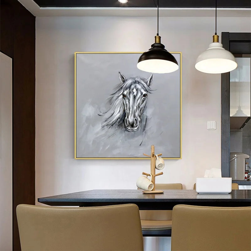 Decorative Handicrafts Hand Painting Modern Office Decor Impressionist Horse Oil Painting