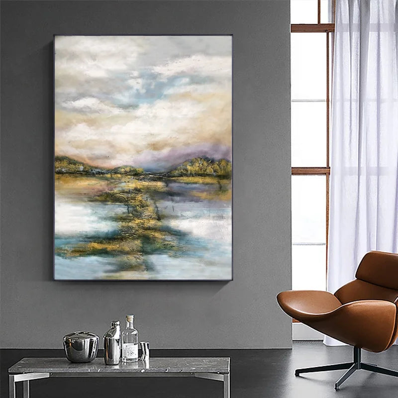 China Manufacturer Latest Product Hand Painted Art Modern Wall Painting Custom Landscape Oil Painting Canvas