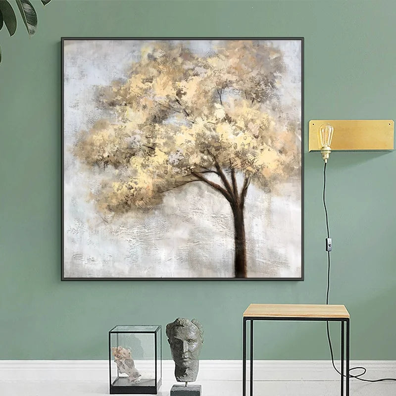 Wholesale Handmade Yellow Tree Landscape Oil Painting on Canvas Modern Natural Scenery Wall Art Other Painting