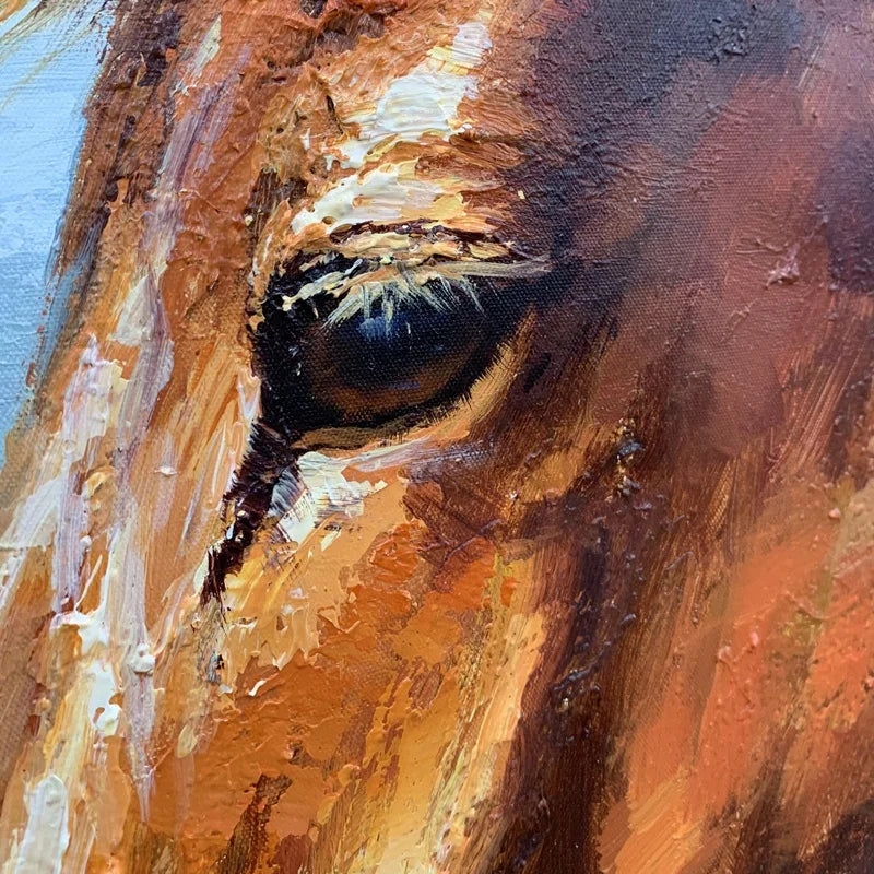Horse Hand Painting Painting of Horses Living Room Art Animal Handmade Horse Hotel Artwork Wall Art Oil Painting on Canvas
