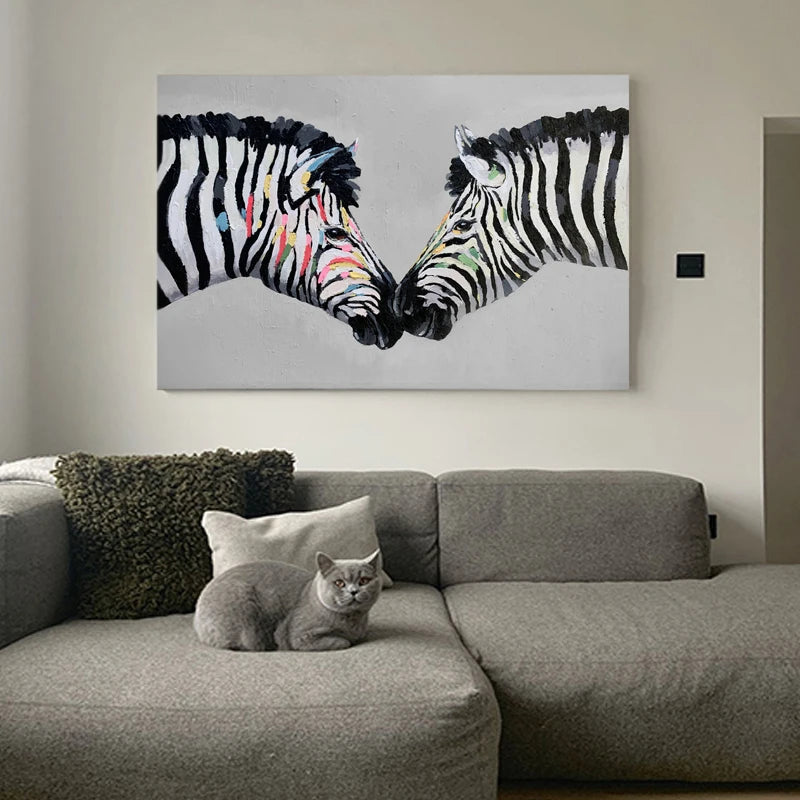 Handmade Abstract Animal Acrylic Painting Hanging Painting in the Living Room Large Size Accept Custom Decorative Painting
