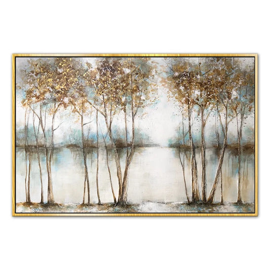 Famous Painting 100% Hand Painted Shore Tree Abstract Oil Painting Canvas Office Wall Decoration Painting