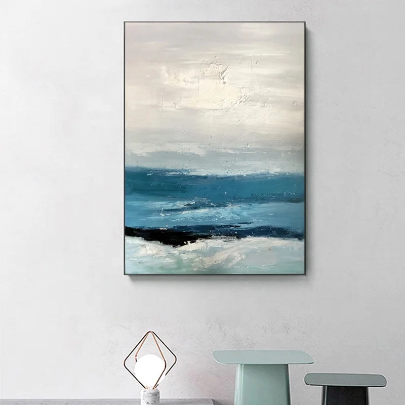 Hand Painted Canvas Abstract Landscape Art Oil Painting Living Room Sea Painting