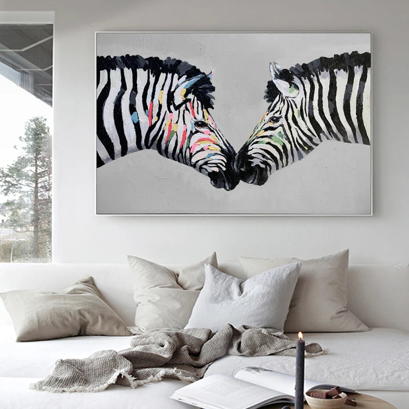 Handmade Abstract Animal Acrylic Painting Hanging Painting in the Living Room Large Size Accept Custom Decorative Painting