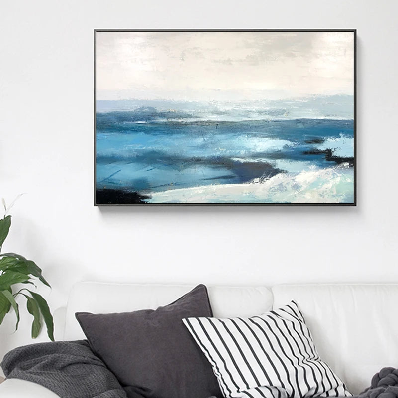 Custom Wall Art Canvas Abstract Seascape Oil Painting Picture Wall Pictures Wall Art Living Room Painting