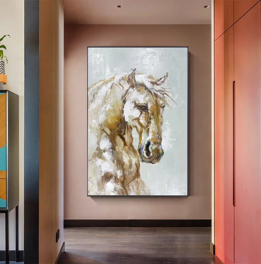 Hotel Project Decoration Handmade Abstract Artwork Canvas Wall Art Handmade Painting Animal Designs Abstract Horse Painting
