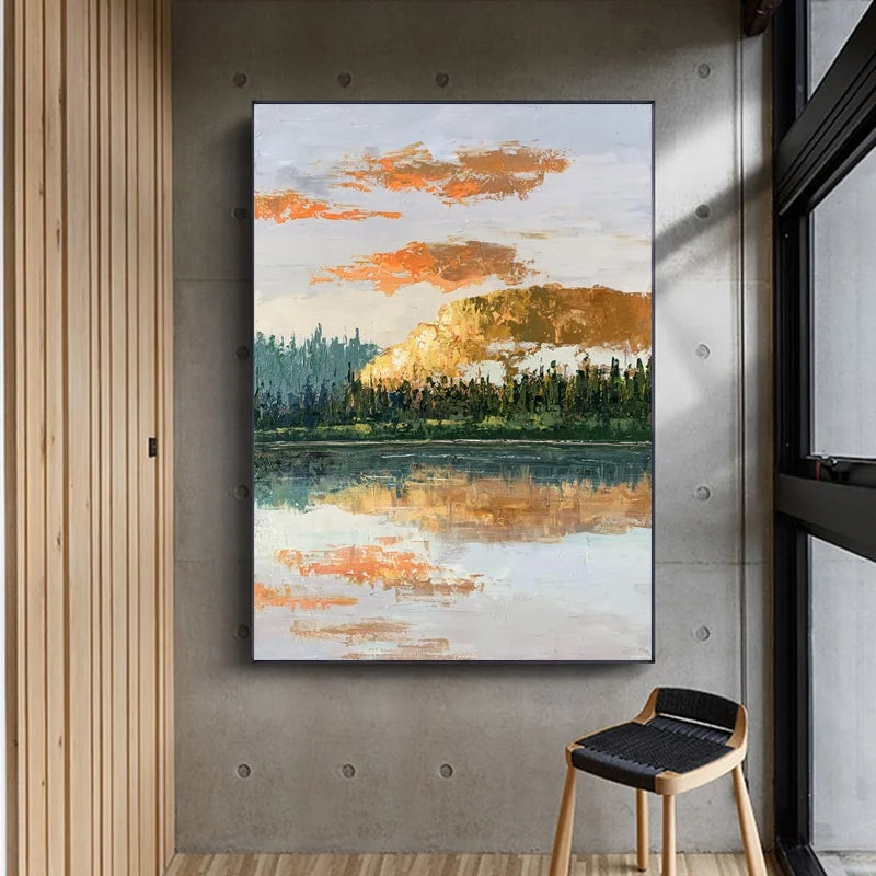 Landscape New Design Decoration Handmade Painted Oil Painting With Frame Totally Hand Painted Art