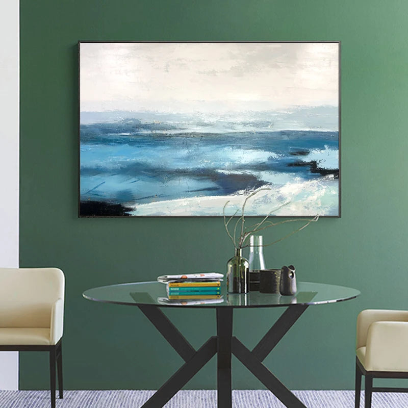 Custom Wall Art Canvas Abstract Seascape Oil Painting Picture Wall Pictures Wall Art Living Room Painting