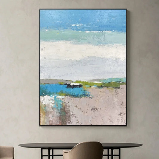Framed 100% Handmade Countryside Landscapes Tree Road Canvas Oil Paintings for Wall Decor