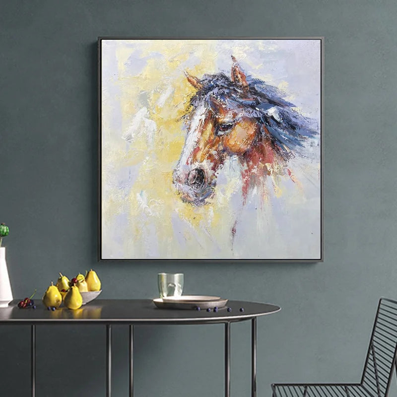 Hot Selling Abstract Oil Canvas Hand Painting Handpainted Custom Modern Wall Decoration Horse Painting Customized Living Room