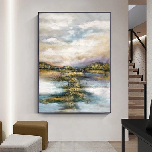 China Manufacturer Latest Product Hand Painted Art Modern Wall Painting Custom Landscape Oil Painting Canvas