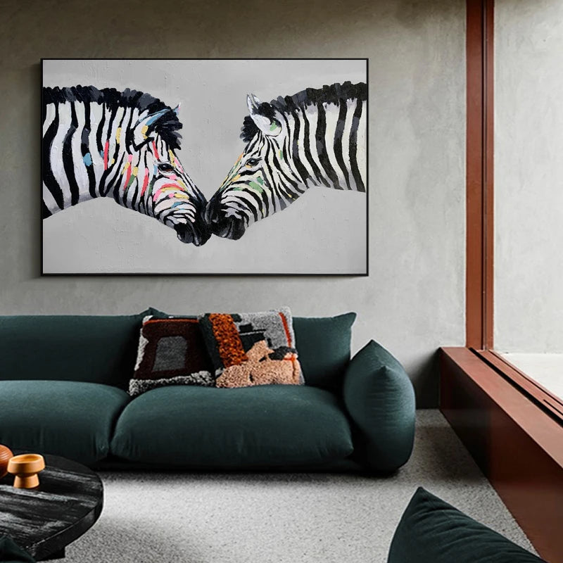 Handmade Abstract Animal Acrylic Painting Hanging Painting in the Living Room Large Size Accept Custom Decorative Painting