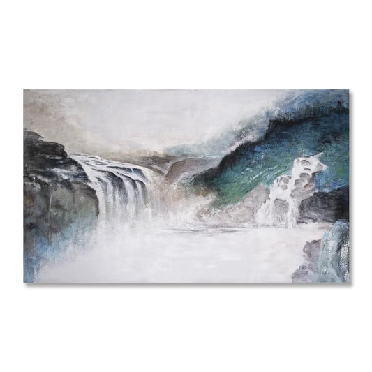 Nordic Landscape Handmade Abstract Oil Painting Framed Canvas Wall Art Hand Painted Abstract Paintings