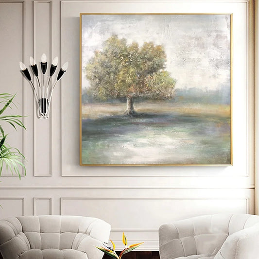 Modern Chinese Style Pure Handpainted Wall Landscape Oil Painting Interior Painting Acrylic Wall Art