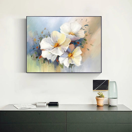Handmade Floral Modern Canvas Painting Elegant Woman Flower Art Picture Abstract Oil Painting for Wall Decor