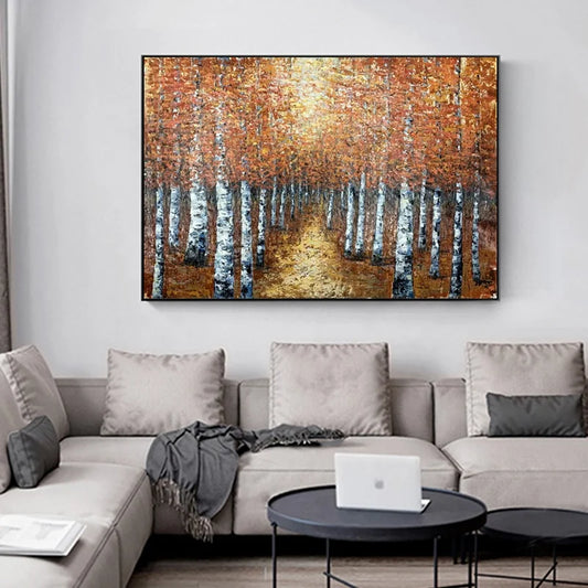 Custom Handmade Oil Paintings Art Tree Acrylic on Canvas Modern Abstract for Living Room Home Decoration