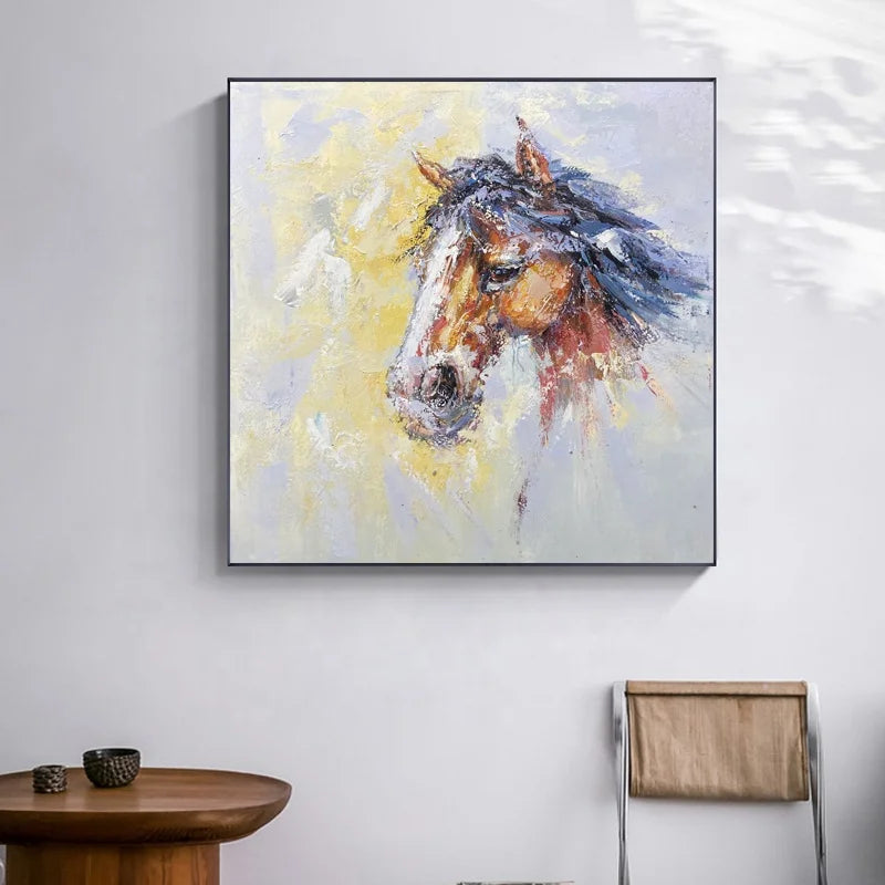 Hot Selling Abstract Oil Canvas Hand Painting Handpainted Custom Modern Wall Decoration Horse Painting Customized Living Room