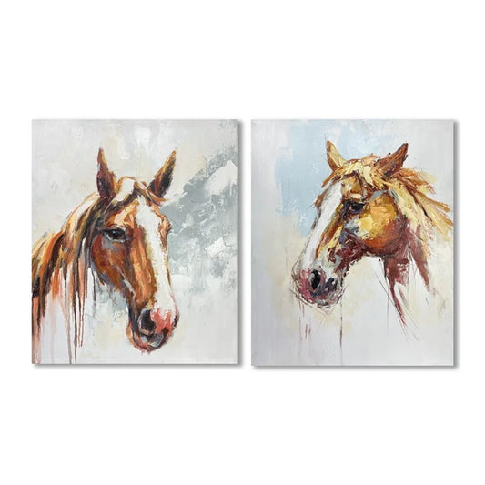 High Quality Handpainted Modern Realistic Abstract Study Decoration Oil Animal Painting Canvas Art Horse Painting