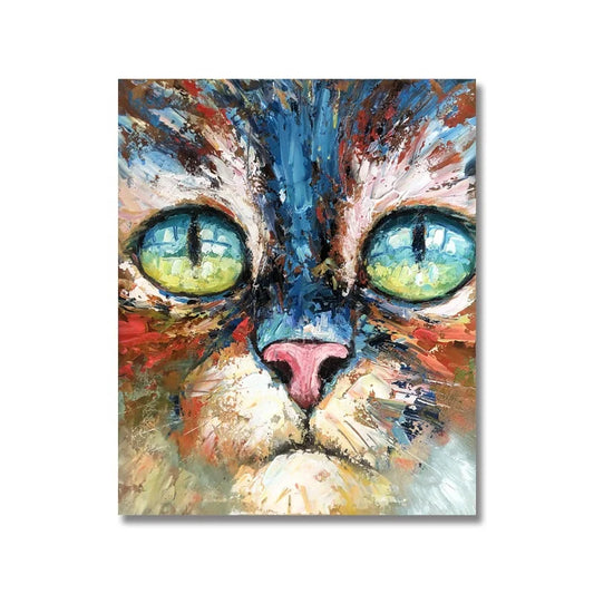 Modern Handpainted Home Decor Canvas Cat Painting Artwork Animal Oil Animal Painting on Canvas