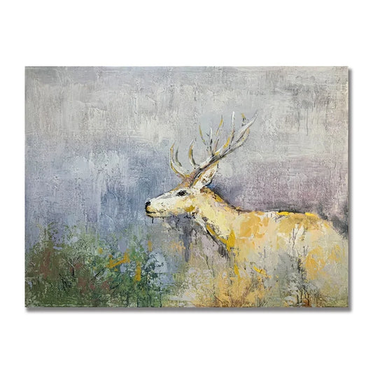 Christmas Decorative Watercolor Deer High Quality Animal Oil Painting Handmade Canvas Wall Art Animal Deer Painting