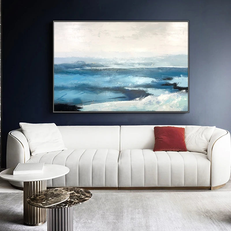 Custom Wall Art Canvas Abstract Seascape Oil Painting Picture Wall Pictures Wall Art Living Room Painting